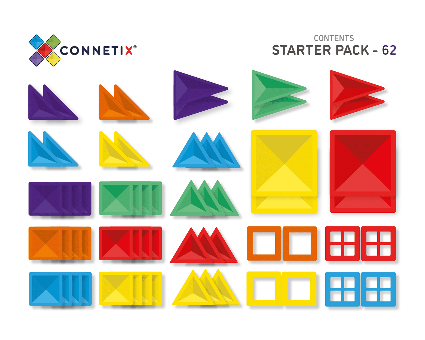 CONNETIX Rainbow Starter Pack 62 pc