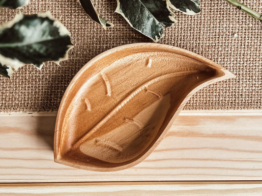 Wooden Leaf Mini Tray