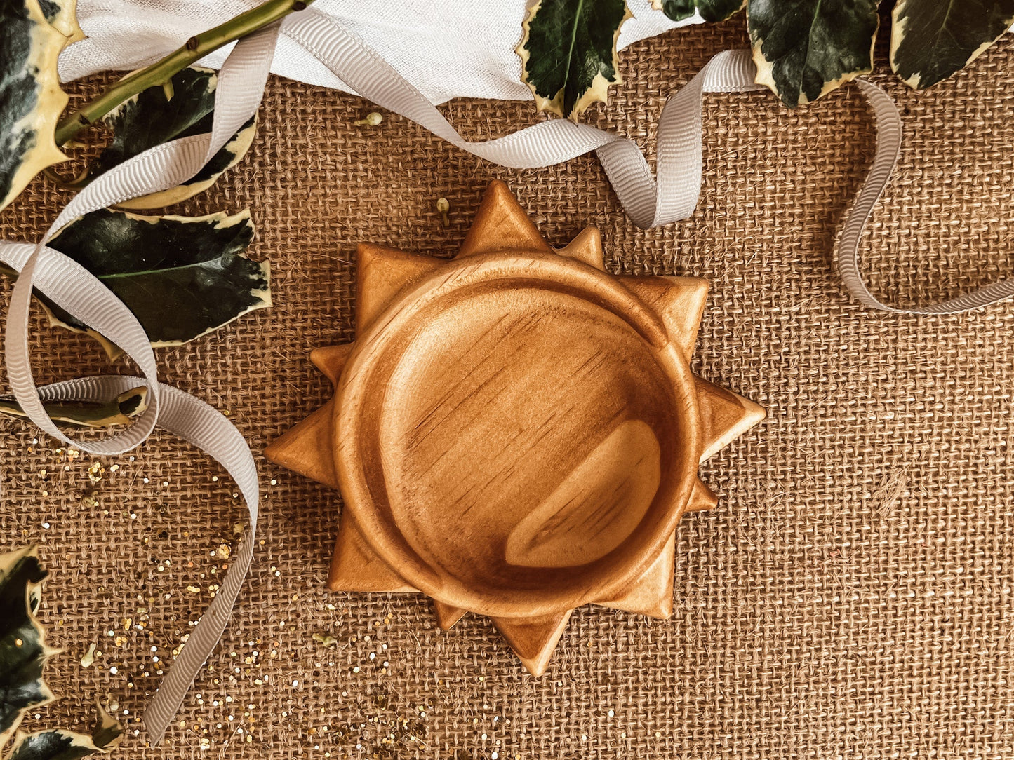 Wooden Sun Mini Tray